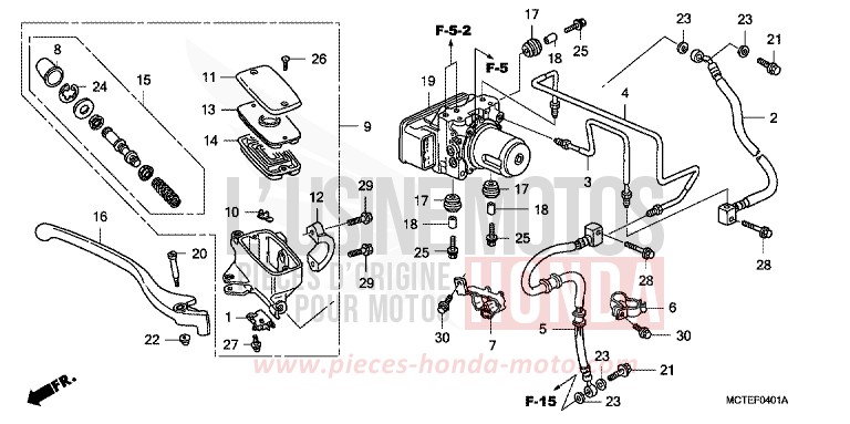 FR. BRAKE MASTER CYLINDER (FJS600A) for Silver Wing PURE BLACK (NH237) from 2007